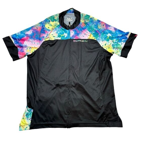 Ladies Garneau Cycling Jersey Full Zip Black and Paint Splatter Size XXL - Picture 2 of 10